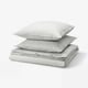 SOLFIBBLA Housse de couette et 2 taies, gris blanc/rayure, 240x220/65x65 cm