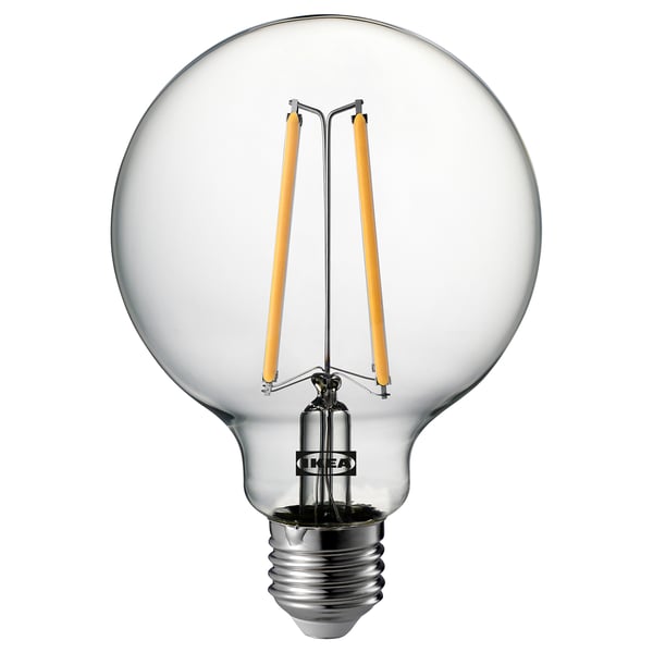 Ampoule LED, blanc chaud, en verre, ronde, ikea, SOLHETTA.