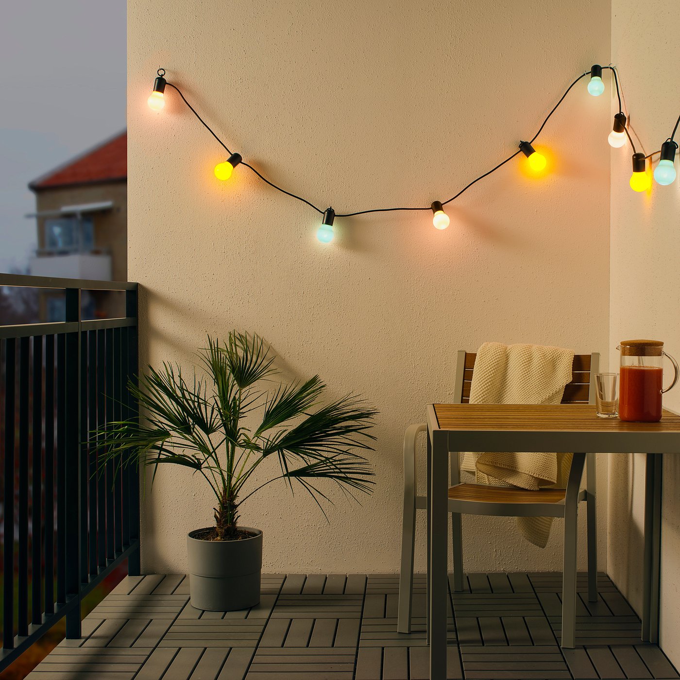 SOLVINDEN Guirlande lumineuse LED 12 ampoules extérieur, multicolore