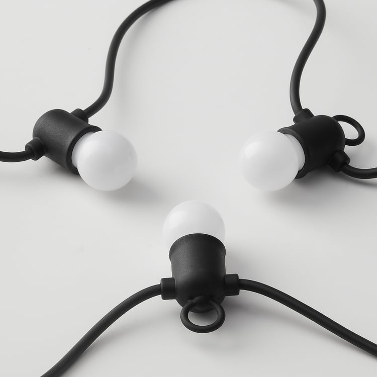 SOMMARLÅNKE Guirlande lumineuse LED 12 ampoules, à pile/extérieur blanc IKEA