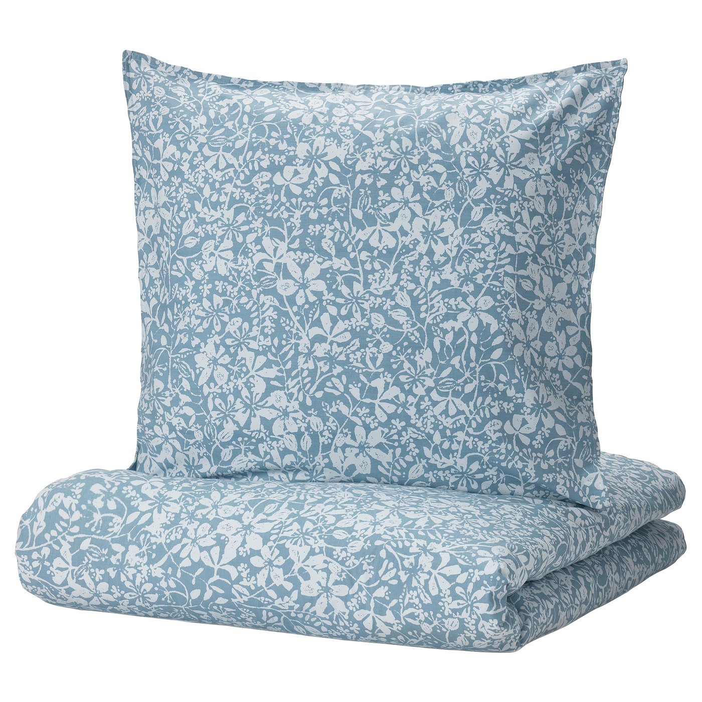 SOMMARSLÖJA housse de couette et 1 taie, bleu/motif floral, 150x200