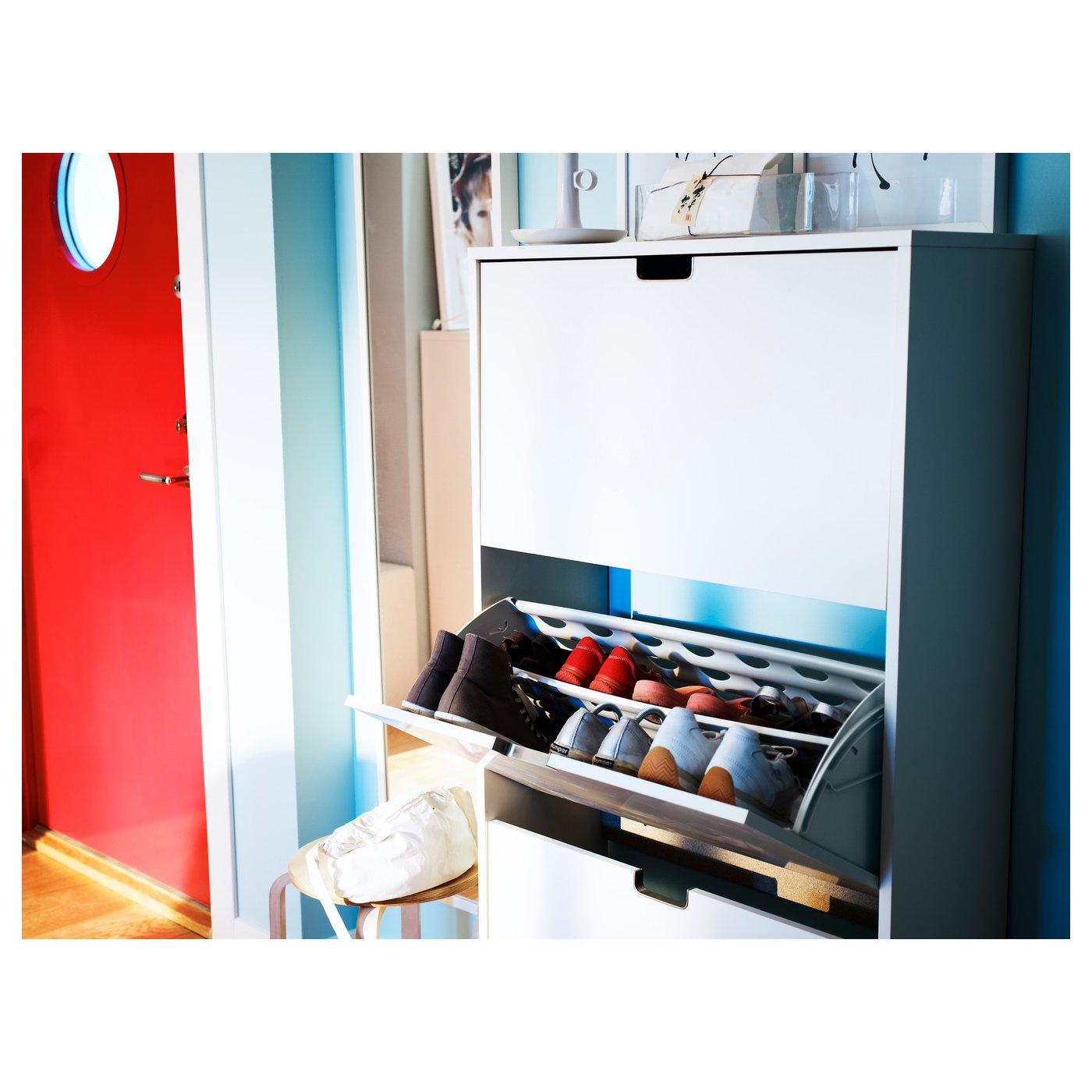 Stall Armoire A Chaussures 3 Casiers Blanc 79x148 Cm Ikea
