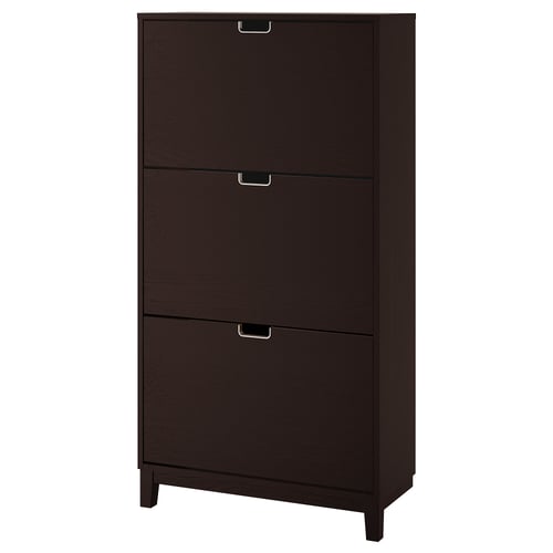 Stall Armoire A Chaussures 3 Casiers Brun Noir 79x148 Cm Ikea