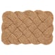Option : Paillasson en corde tressée beige naturel, rectangulaire, tissage épais, fait main, fibre de coco.