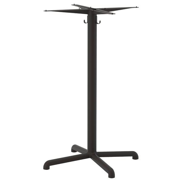 Support de table STENSELE noir : robuste, base triangulaire, accoudoirs réglables, design moderne.
