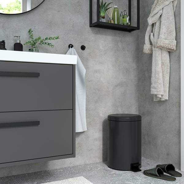 STENTRAPPA Poubelle à pédale, anthracite, 18 l