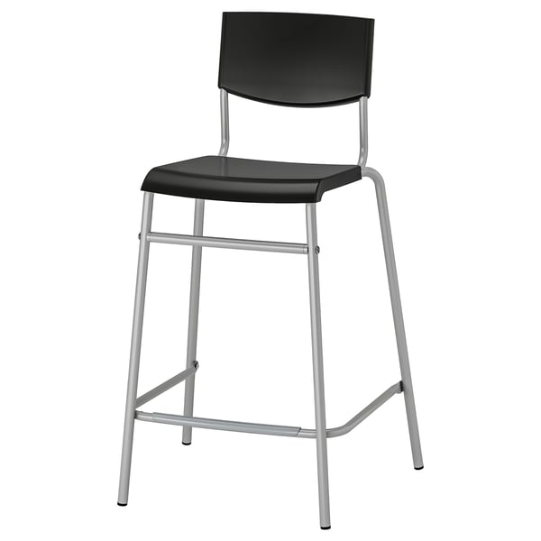 Stig Chaise De Bar Noir Couleur Argent 63 Cm Ikea