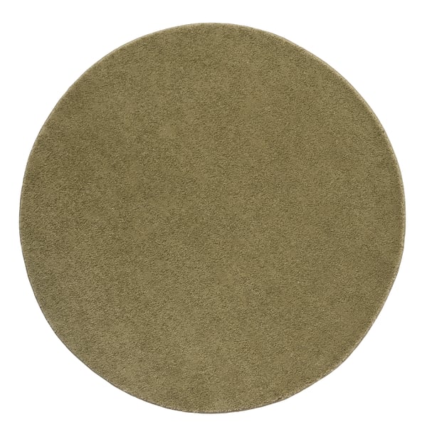 Tapis circulaire STOENSE, vert, poil doux, matériaux recyclés.