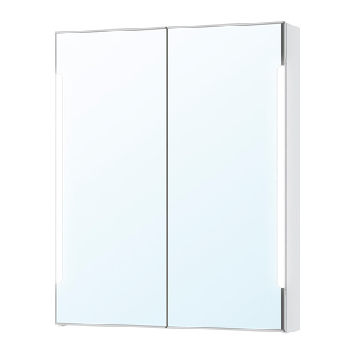 STORJORM Élément miroir 2ptes+éclairage int 80x14x96 cm IKEA