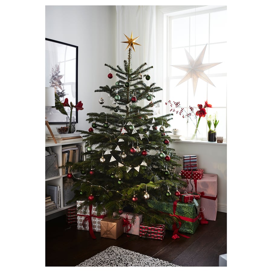 STRÅLA Étoile LED sapin de Noël, à pile couleur or IKEA