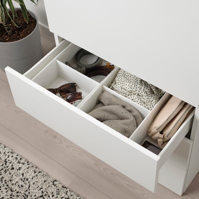 Enloffi Boîte de Rangement Vetement 2 Pièces Gris Organisateur