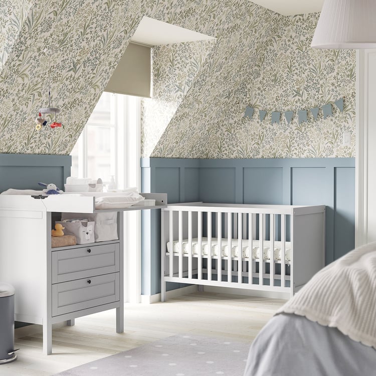SUNDVIK Lit bébé, gris, 60x120 cm IKEA