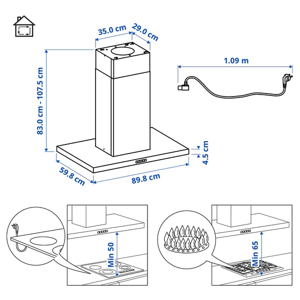 Illustration avec les mesures du produit : SVÄVANDE.