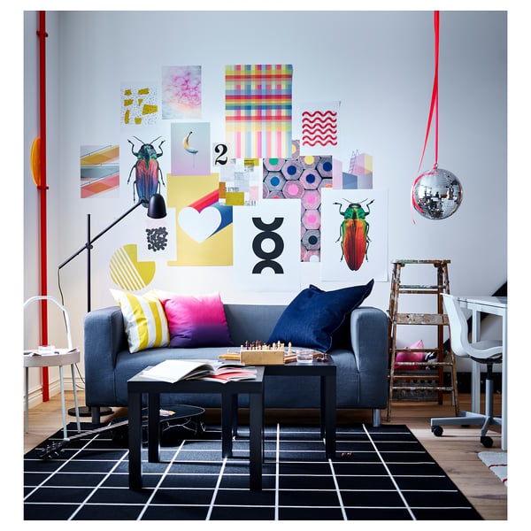 svallerup tapis tisse a plat int ext noir blanc ikea ikea
