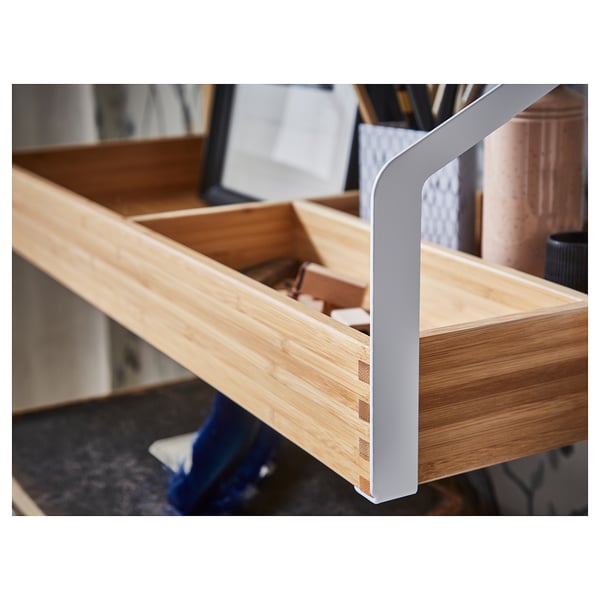 SVALNÄS Combinaison de bureau murale bambou, blanc IKEA