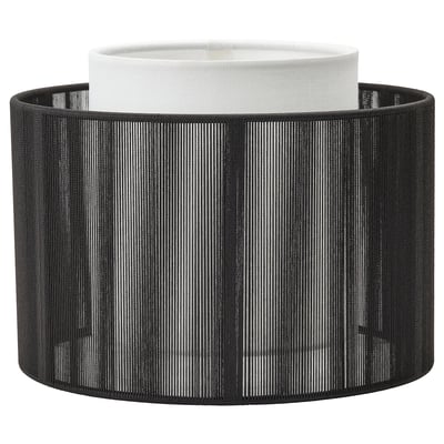 SYMFONISK Abat-jour enceinte pied de lampe, textile/noir