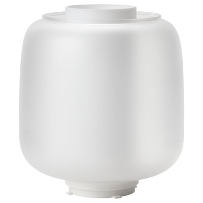 SYMFONISK Abat-jour enceinte pied de lampe, verre/blanc