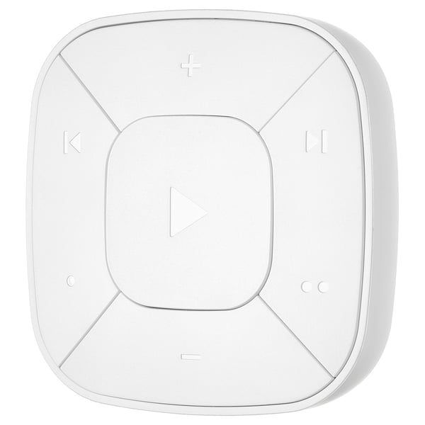 Télécommande sonore blanche SYMFONISK, carrée, design minimaliste, plastique.