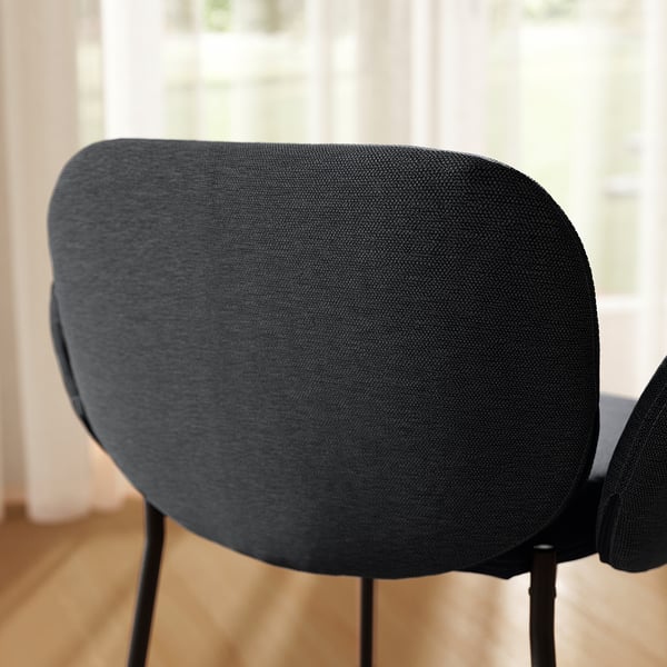 SYNTORP Chaise de bar, hauteur plateau noir/Knäbäck anthracite, 66 cm