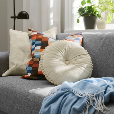 SYRENBUSKE Coussin, beige clair, 36 cm