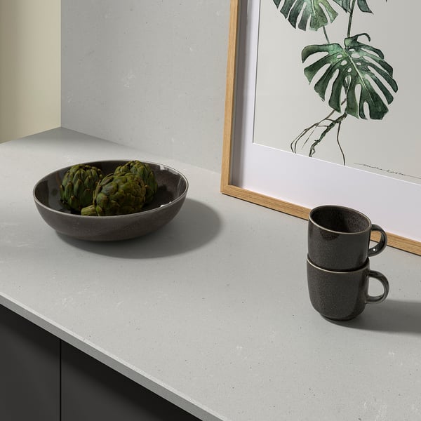 TÄRNHULT Revêtement mural sur mesure, gris clair imitation ciment/composite à base de fibre de verre, 1 m²x1.2 cm