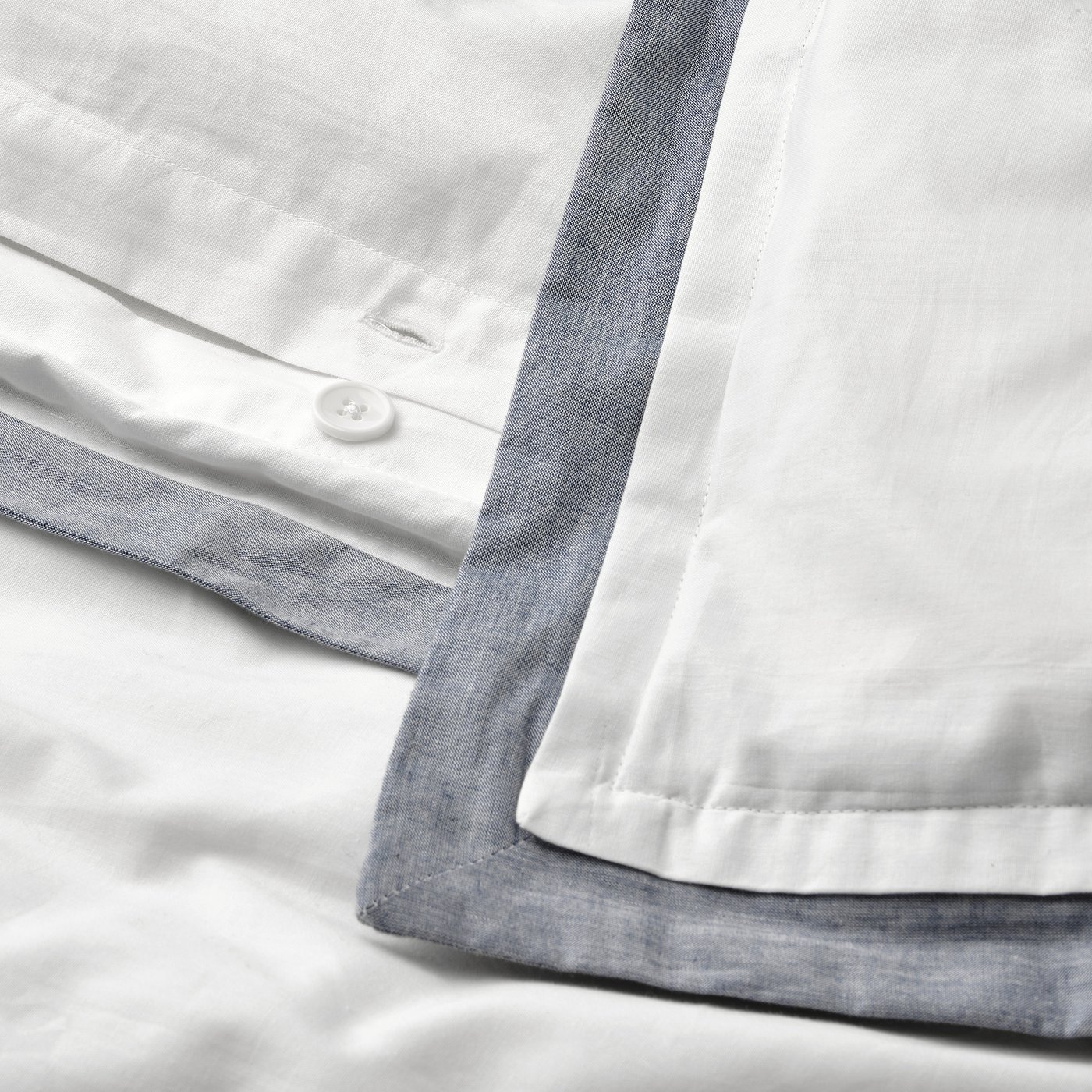 Housse De Couette IKEA Tradkrassula Twin - Blanc/bleu, 100 Fils, Polyester/coton Recyclé