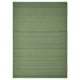 Cette image montre le TIDTABELL, un tapis rectangulaire vert avec une surface en laine et un support en coton. Son tissage plat et un subtil motif mélangé.