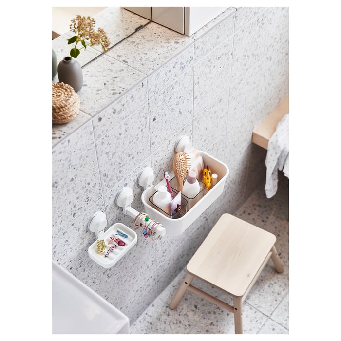 TISKEN Panier à ventouse, blanc IKEA
