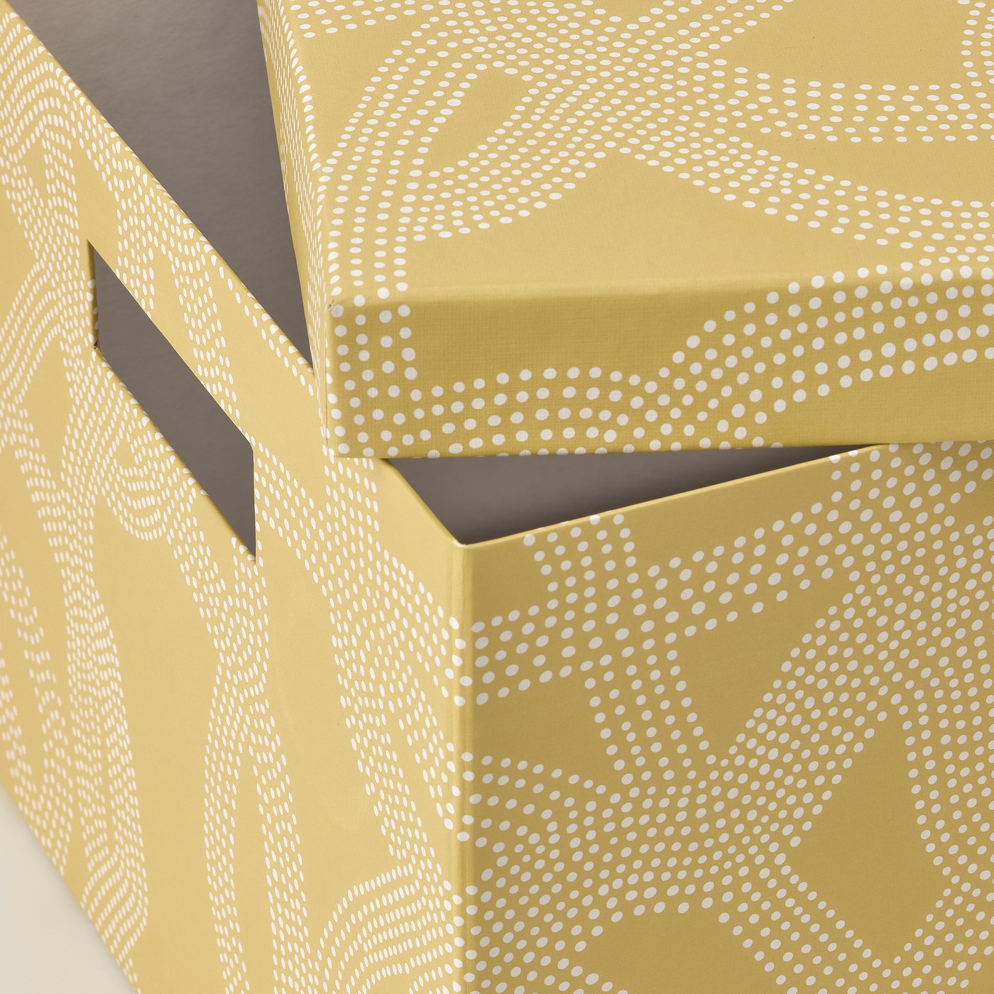 Boite De Rangement Decorative Avec Couvercle TJENA Boîte de rangement avec couvercle, à motifs/jaune, 25x35x20 cm - IKEA