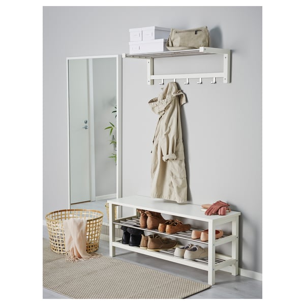 Tjusig Banc Avec Rangement Chaussures Blanc 108x50 Cm Ikea