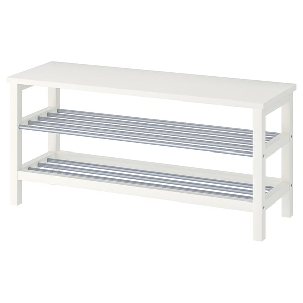 TJUSIG Banc avec rangement chaussures, blanc, 108x34x50 cm - IKEA