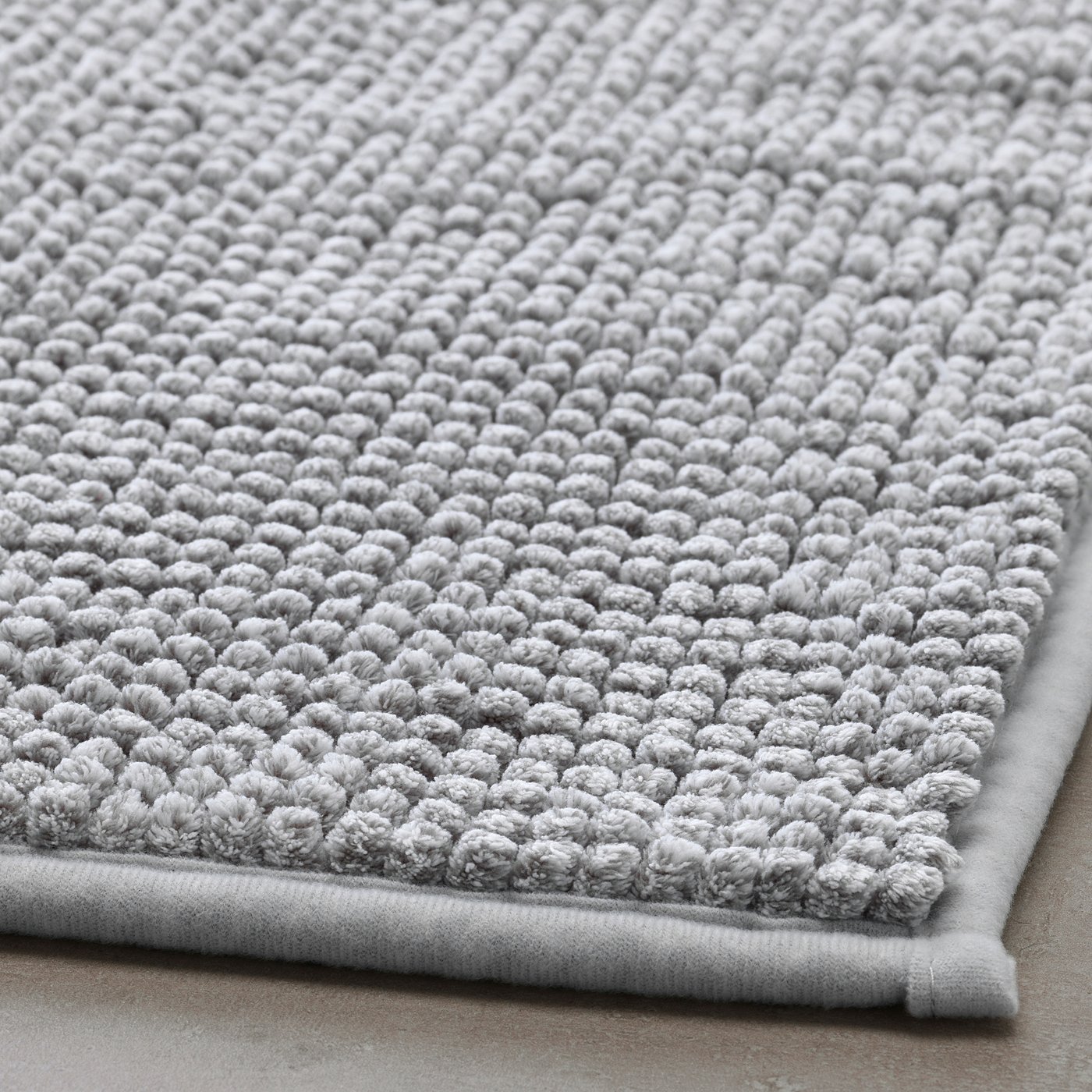 toftbo tapis de bain blanc gris melange materiau durable ikea