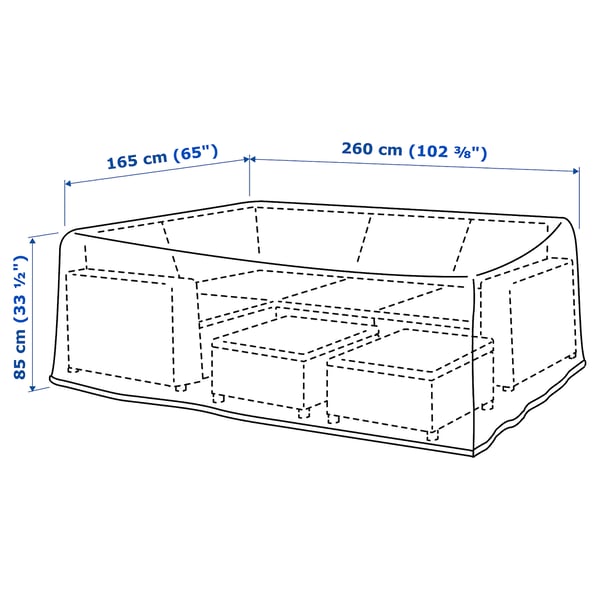tostero housse pour meubles d canape de jardin noir 260x165 cm ikea ikea