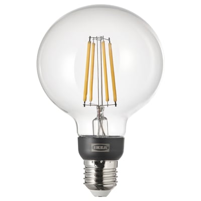 TRÅDFRI Ampoule LED E27 470 lumen, connecté sans fil à variateur d'intensité/blanc chaud transparent/globe