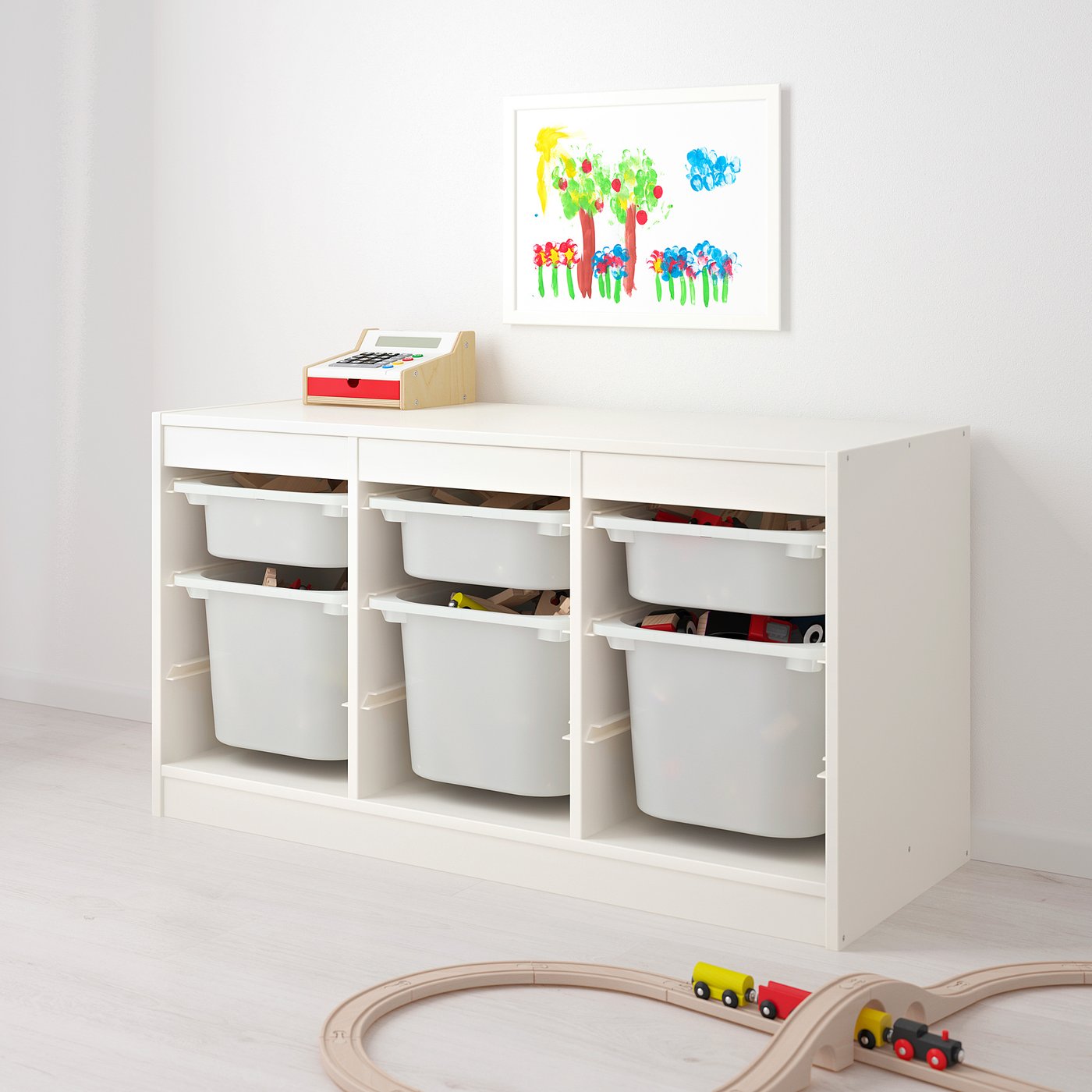 Trofast Combi Rangement Boites Blanc Blanc Ikea