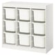 TROFAST Combinaison structure + bacs, séparateur de pièce/blanc blanc, 99x44x94 cm