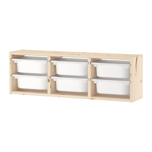 TROFAST Rangement mural - pin teinté blanc clair/blanc - IKEA