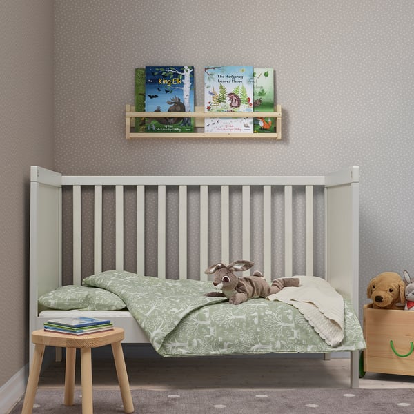 TROLLDOM Housse couette+1 taie pour lit bébé, motif animaux de la