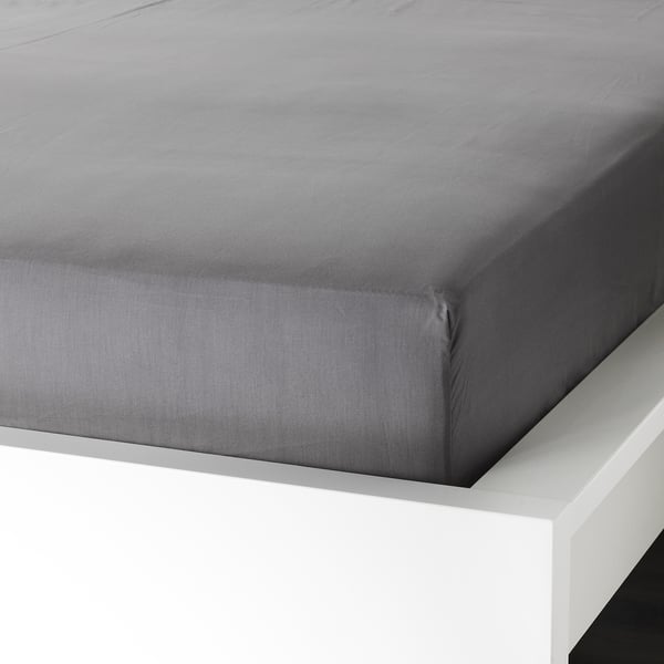 Ullvide Drap Housse Gris 160x200 Cm Ikea
