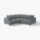 Canapé sectionnel gris UPPÅKRA, design moderne avec coussins moelleux, en forme de U.