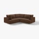 Canapé sectionnel UPPÅKRA marron, design moderne, coussins confortables, pieds métalliques.