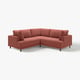 Canapé sectionnel UPPÅKRA rouge terre cuite, design moderne avec pieds en bois foncé, parfait pour la détente.
