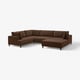 Le canapé sectionnel UPPÅKRA marron au design moderne, coussins moelleux et pieds en bois.
