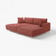 Canapé sectionnel UPPÅKRA rouge, design moderne avec de grands coussins, pieds métalliques surélevés.