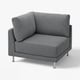 Chaise sectionnelle en tissu gris UPPÅKRA, design moderne, pieds métalliques.