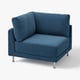 Chaise UPPÅKRA en velours côtelé bleu, douce et large voile, housse amovible, pieds solides, douillet et élégant.