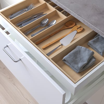 Range-couverts en bois extensible - Organisateur de tiroir de cuisine  Dimension 400-600mm