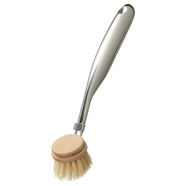 VÄLVÅRDAD Brosse à vaisselle, acier inoxydable/hêtre - IKEA