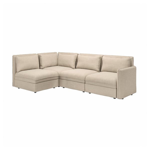 vallentuna canape d angle modulaire 3 places avec rangement hillared beige ikea