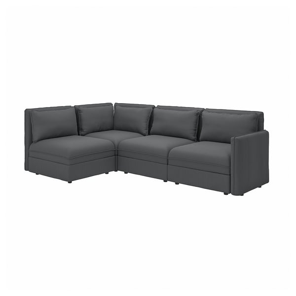 vallentuna canape d angle modulaire 3 places avec rangement kelinge anthracite ikea